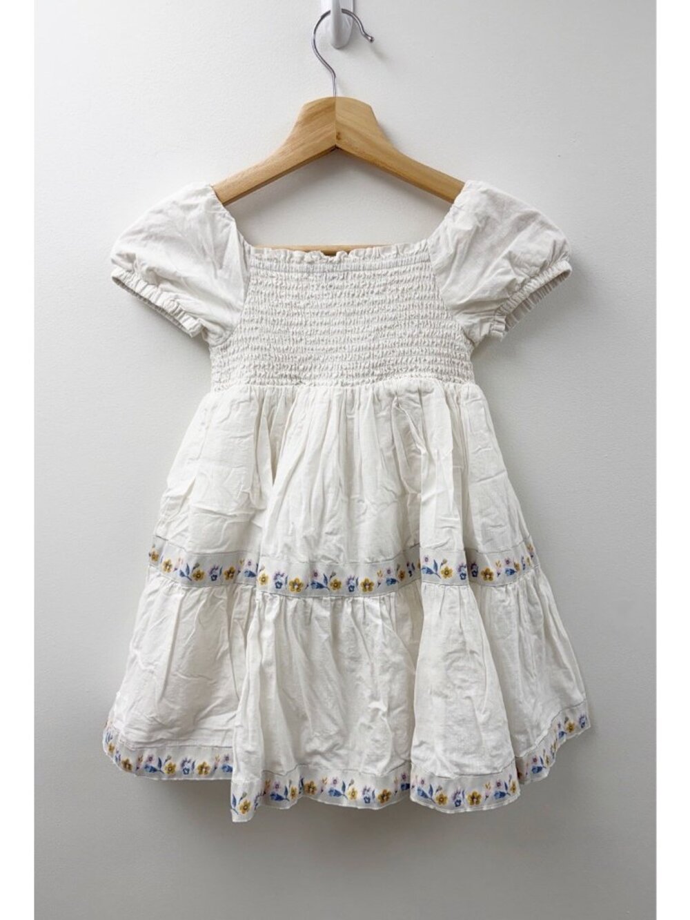 Rachel Zoe Girls Smocked Tiered Full Skirt Cotton Dress Princess Cottagecore 6